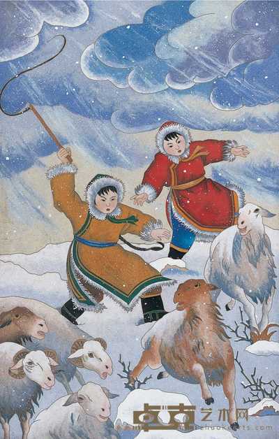 现代 珐琅草原英雄小姐妹 49×32cm